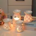 thumbnail image 6 of FENGGHAO White Ceramic Wax Melt Holder Oil Burner with Candle Spoon Aroma Diffuser Tealight Holder Wickless Home Spa Gift 9x7cm, 6 of 7