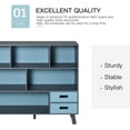 thumbnail image 4 of HOMCOM 3-Tier Child Bookcase Open Shelves Cabinet Floor Standing Cube Storage Organizer with Drawers - Dark Blue, 4 of 10