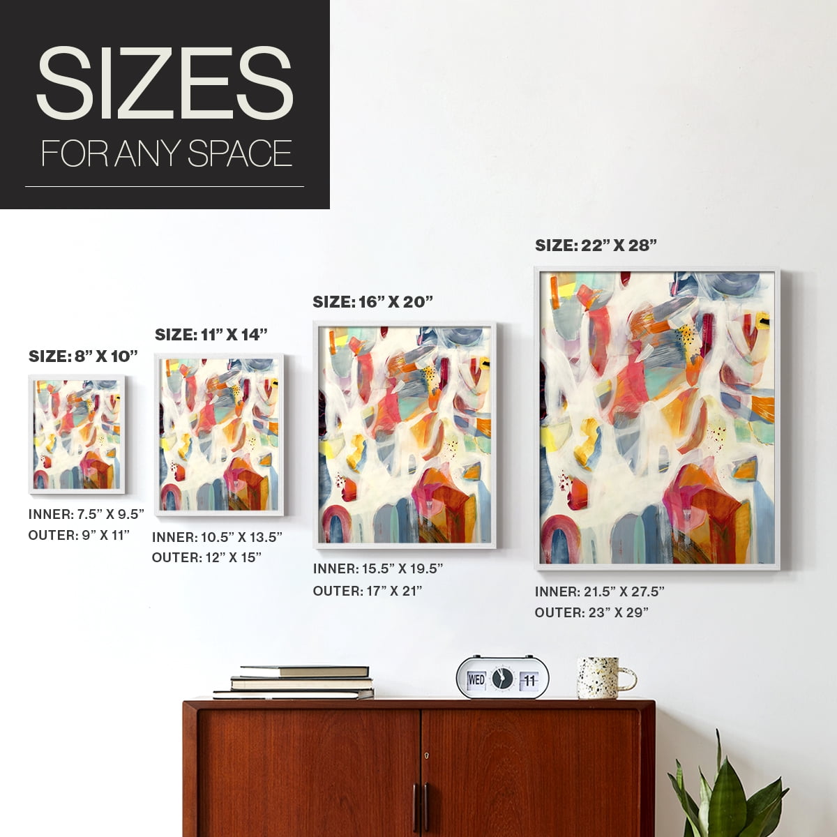 Reawaken in White Solid Wood 11 x 14 Framed Print