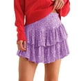 thumbnail image 1 of Gibobby faldas de mezclilla para mujer alta Regular con lentejuelas de informal a la moda para mujer(Morado, L), 1 of 5