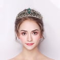 thumbnail image 3 of Bride Tiara Dainty Rhinestone: Princess Tiara Wedding Party Crown with Hair Comb, 3 of 7