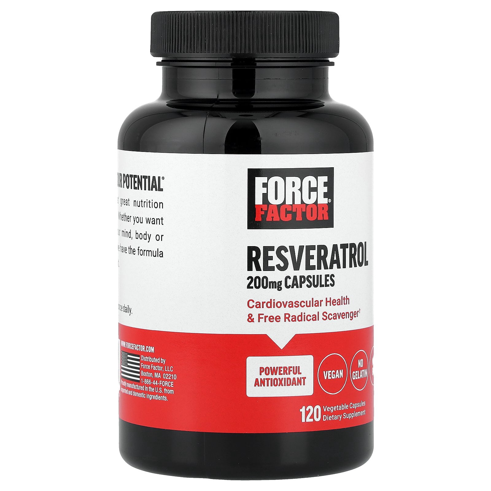 Force Factor Resveratrol, 200 mg, 120 Vegetable Capsules