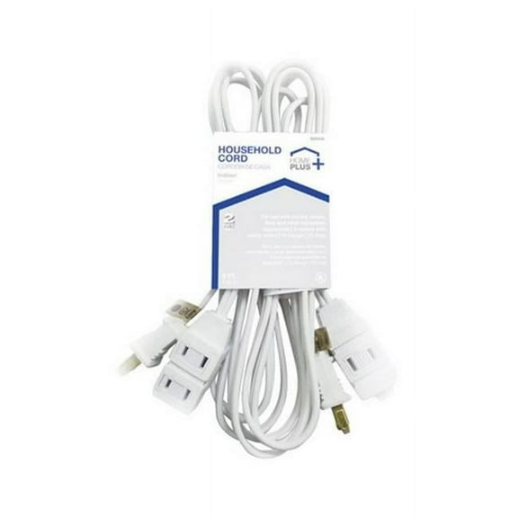 FW-201-09X2 6 ft. White Household Extension Cord