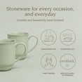 thumbnail image 2 of over&back Rim Stoneware Coffee Mugs - 4-Piece Mug Set - Enjoy the Perfect Cup of Coffee, Tea, Latte, and More - Semi-Matte Sage - 16oz, 2 of 10