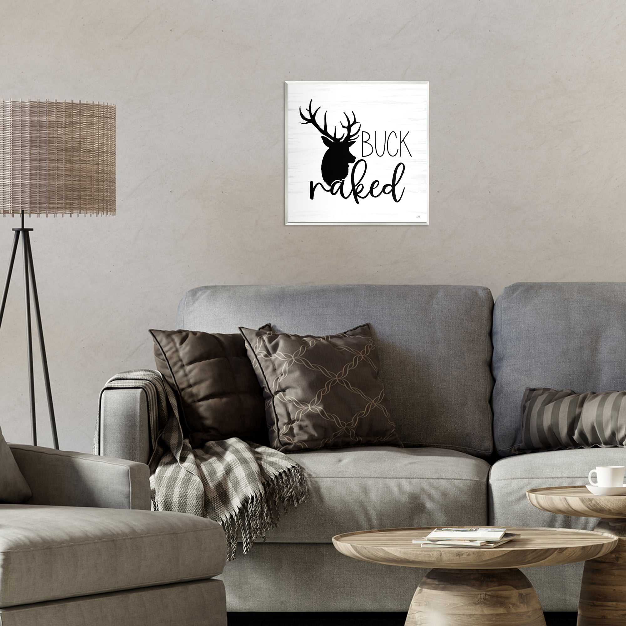 Stupell Industries Buck Naked Silhouette Wall Plaque Art, design by Lux + Me Designs