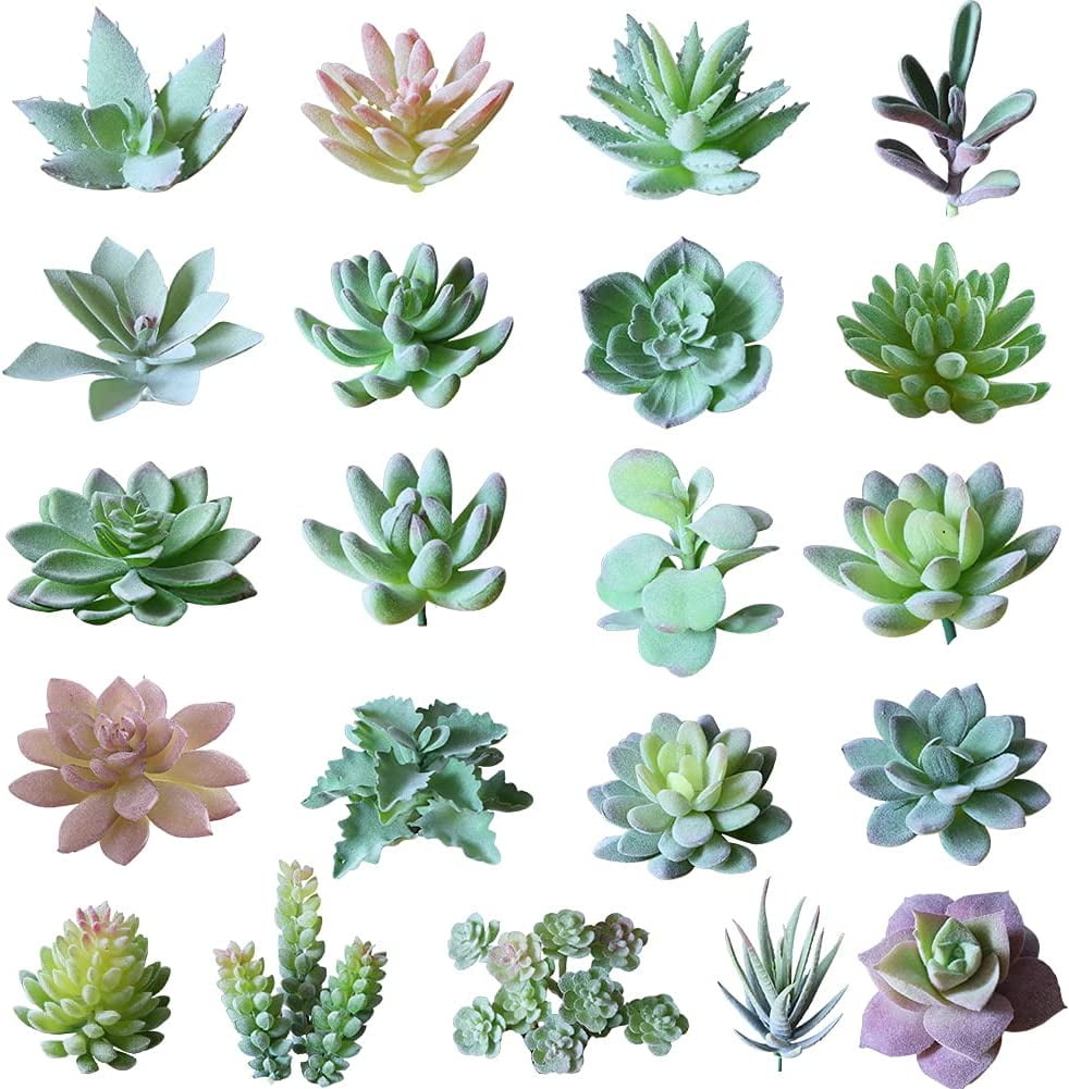 HAOSHICS 12 Pcs Artificial Succulents,Potted Fake Succulents,Faux Mini