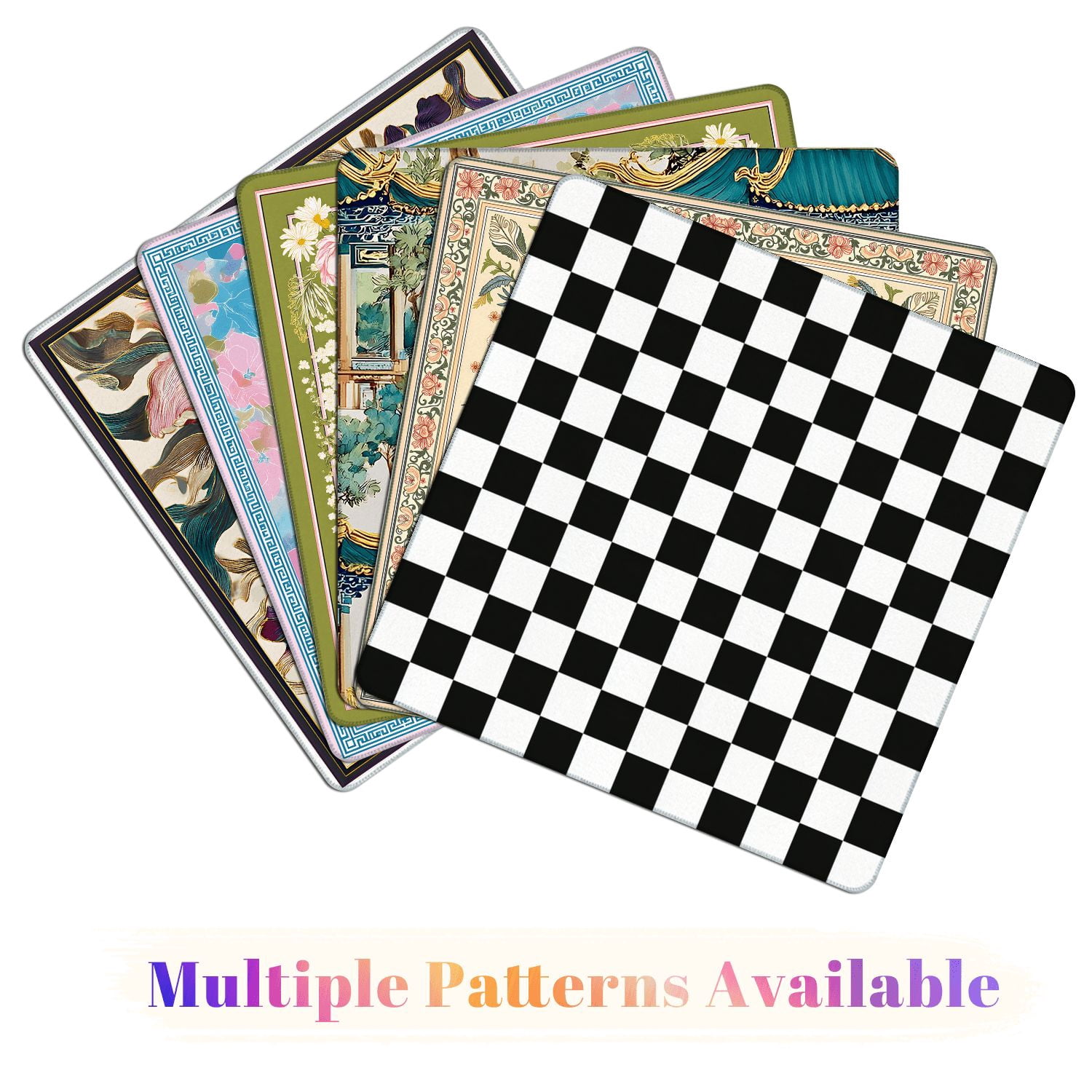 Mahjong Mat 31.5" x 31.5" Seamless Black white checkered Black white squares Non-Slip Noise Reduction American Mahjong Tiles Table Cover for Dominoes Poker Card Board Games Gift
