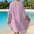 thumbnail image 5 of Women's Openwork Patterned Multi-Colored Resort Cover-Up Tops Shirts Tunics Beach Vacation Swimwear Cover Up Casual Daily Wear Fashion Essential Gift for Women | CSEONE,Purple Free Size, 5 of 8