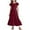 Wine, variant on Krdevn Girls Pleated Short Sleeve Round Neck Loose Casual Flowy Layered Extra Long Dress with Pockets,10-11 Years
