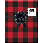 Angle View: Red and Black Christmas Buffalo Plaid Lumberjack Holiday/Christmas Deluxe- Gift Wrap Wrapping Paper with Gift Tags and Bows
