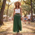 thumbnail image 6 of Boho Maxi Skirts for Women 2026 Summer Cute Flowy Long Skirts Flared A Line Elastic Waist Beach Vacation Resort S, 6 of 8