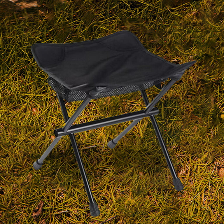 Folding Chair Footrest slip Picnic Camping Recliner Foot Stool Resting  Black 