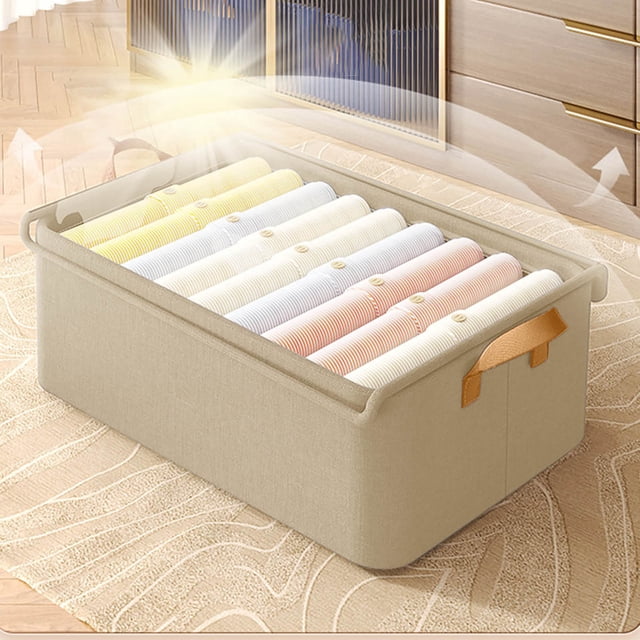 Fiudx Caja de Almacenamiento, Organizador de Tela Resistente, Contenedor Plegable para Ropa y Calcetines, Solución para Ahorrar Espacio, Uso En Casa o En La Oficina, Fácil Transporte y Embalaje.