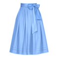 thumbnail image 2 of Kids Solid Bow Tie Waist Midi Skirt, High Waist Pleated Flowy A-Line Long Skirt with Contrast Ribbon Bow for Girls 3-12 Years Daily Party Vintage Casual Bottoms(Blue,3-12 Years), 2 of 4