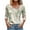 Beige, variant on WREESH Womens Fashion Dressy Tops Side Button V-Neck Printed Long Sleeved Shirt T-Shirt Pullover Beige