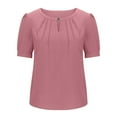 thumbnail image 5 of Womens Dressy Casual Tops Keyhole Business Work Blouses Pleated Puff Sleeve Summer Shirts, 5 of 8