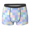 thumbnail image 6 of Men's Boxer Briefs, checkered style pastel colorful Soft Comfy Mens Underwear Boxer Briefs Breathable With Widen Waist, 6 of 7
