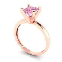 1.0ct princess cut pink Zircon 18k rose gold Bridal Wedding Engagement Promise Anniversary Ring for Women size 5