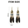 thumbnail image 2 of Conjunto de pendientes largos colgantes con borlas y flecos bohemios con plumas falsas para mujer y niña, 2 of 5