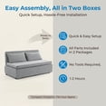 thumbnail image 6 of Mjkone Convertible Sofa Bed Queen Size,Linen Pull Out Sofa Bed with Cushions&Throw Pillows,Revesible Sleeper Couch for Apartment/Small Spaces,Light Gray, 6 of 9