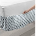 thumbnail image 2 of Dutch Bed Skirt, Classical Holland Delft Pattern with Checkered Squares with Flower Motifs, Elastic Bedskirt Dust Ruffle Wrap Around for Bedding Decor, 4 Sizes, Dark Blue and White, by Ambesonne, 2 of 2