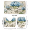 thumbnail image 3 of 4 Pcs Shower Curtain Sets Blue Bike Vintage Hydrangea with Non-Slip Rugs Toilet Lid Cover And Bath Mat Vintage Watercolor Summer Flowers Bike Bathroom Decor Set with Accessories 72inch X 72inch, 3 of 8