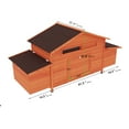 thumbnail image 6 of Pefilos 69" Outdoor Large Wooden Chicken Coop for 4 Chickens with Nesting Box, 2 Free-range Doors Hen House for Small Animals, Orange, 6 of 8