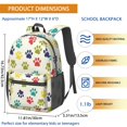 thumbnail image 3 of Dog Paw Print Beige Pattern 17" Waterproof Oxford School Backpacks for Teens, S-Shape Padded Straps, for School, Travel, Hiking, Camping, 3 of 5