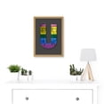 thumbnail image 2 of Letter U Sriped Wall Yellow Purple Green Blue Decorative Graffiti Mural Alphabet Initial Stencil Artwork Framed Wall Art Print A4, 2 of 4