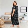 thumbnail image 5 of Loritta Plus Size Nightgowns for Women House Dress Short Sleeve Loungewear Floral Print V-Neck Moomoo Nightgowns Sleepwear XL-5XL, 5 of 6
