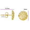 thumbnail image 2 of Nugget Stud Earrings - Yellow Gold Plated Sterling Silver Textured Chunky Studs - Hypoallergenic Minimalist Earrings for Men-Women 10mm, 2 of 6