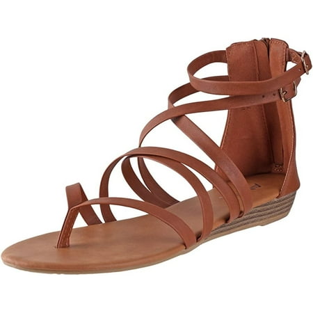 

QUIETTCEX Womens Inca-4 Strappy Sandals Tan 8.5