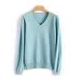 thumbnail image 4 of 2021 new women's spring and autumn V-neck wool pullover sweater with long sleeves, soft and breathable, 4 of 6