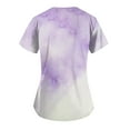 thumbnail image 4 of Womens Heart Printed Animals Nurse Uniforms Scrub Tops for Women, Short Sleeve V Neck Scrub Shirt with Pockets Light Purple M, 4 of 4