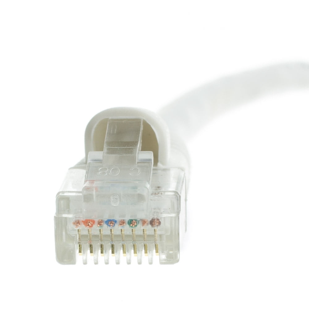 Cat6 White Ethernet Patch Cable, Snagless/Molded Boot, 200 foot