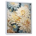 thumbnail image 2 of Designart "Minimalist Blue And Gold Mums Painting I" Mums Floater Framed Wall Decor, 2 of 5