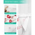 thumbnail image 3 of No Hook Shower Curtain with Snap-in Liner, Cherry Farmhouse Waterproof Fabric Bathroom Curtains, Spring Summer Fruit Watercolor Bath Curtains & Mesh Top Window Stand Up Stall 36"x72", 3 of 6