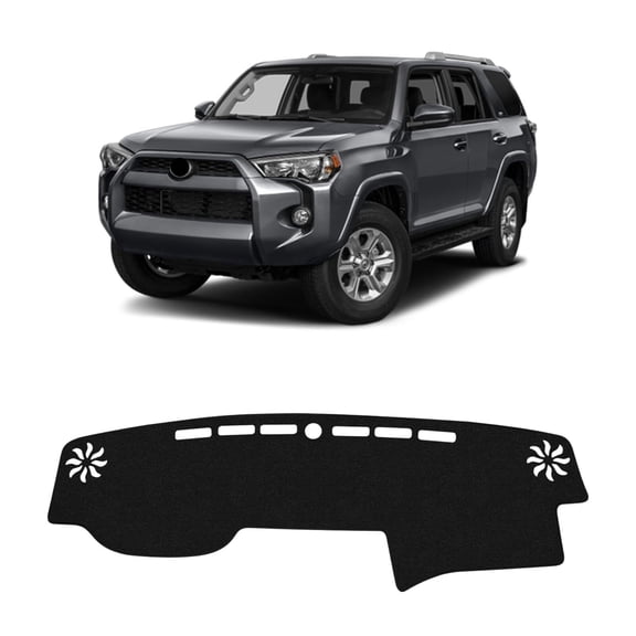Car Dash Cover for 4Runner 2010-2022 Left Hand Driving Non-Slip Center Console Dashboard Cover Interior Accessories for 4Runner Custom Fit Dash Mat Sunshade Windshield Glare Black