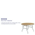 thumbnail image 4 of Emma + Oliver 4-Foot Round HEAVY DUTY Birchwood Folding Banquet Table with METAL Edges, 4 of 11
