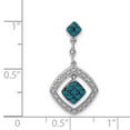 thumbnail image 3 of 14K White Gold Charm Pendant Diamond Round 1 4Ct. & Blue Dangle, 3 of 3