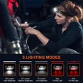 thumbnail image 2 of Linterna frontal LED recargable, potente linterna frontal impermeable con 5 modos de luz, 100 LM, faros ultraligeros y ajustables para niños para pesca, camping, senderismo, ciclismo Kuyhfg Sin marca, 2 of 5
