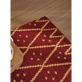 thumbnail image 5 of HAND KNOTTED WOOL GEOMETRIC MODERN AREA RUGS - 9'x12', Rectangle Shape, Red Gold Color, Classic Traditional Design, Low Pile Handmade Area Rugs for Living Room, Bed Room (N01118), 5 of 9