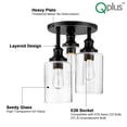 thumbnail image 3 of QPLUS Lampe de Plafond Semi-Encastrée Suspendue 16 Pouces, 3 of 5