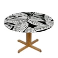thumbnail image 3 of HAOXIT Palm Leaves Round Table Cove, Tropical Background, Elastic Edge, Can Wipe Indoor/Outdoor Dining Table Cover, Fit for Round Table 54-58, 3 of 8