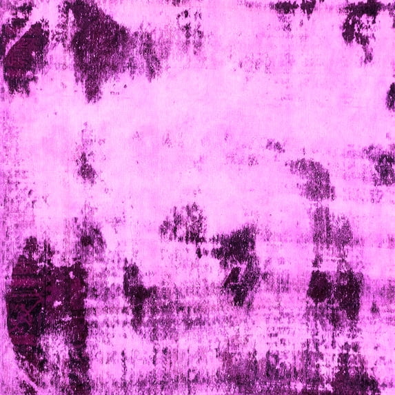 Ahgly Company Indoor Square Abstract Pink Modern Area Rugs, 8' Square