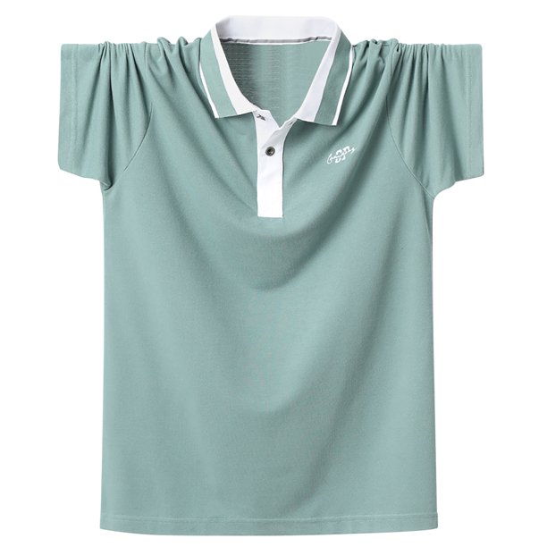 Bajo Camisas para Hombres de Color Sólido Manga Corta Cuello de Vuelta, Camisa de Blusa Casual para el Uso Diario