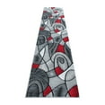 thumbnail image 2 of BizChair Modern Contemporary Runner Area Rug, Red Grey Black. (32 Inch X 10 Feet), 2 of 6