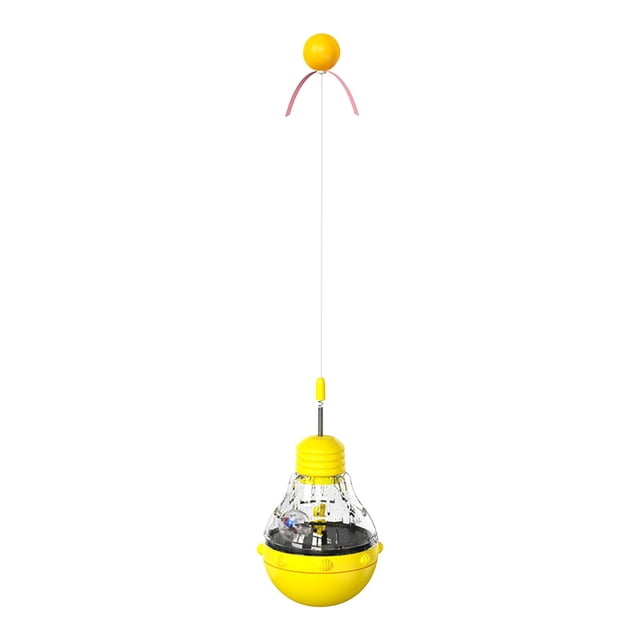 Juguete interactivo para gatos, dispensador de golosinas para gatos, vaso de juguete, bola para golosinas, juguetes para comida para gatos Amarillo