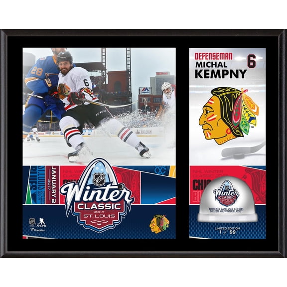 Michal Kempny Chicago Blackhawks 12" x 15" 2017 Winter Classic Sublimated Plaque with Game-Used Ice - Limited Edition of 99