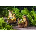 thumbnail image 2 of Plow & Hearth Solar Succulent Hedgehogs Flower Pot Garden Statue, 2 of 3